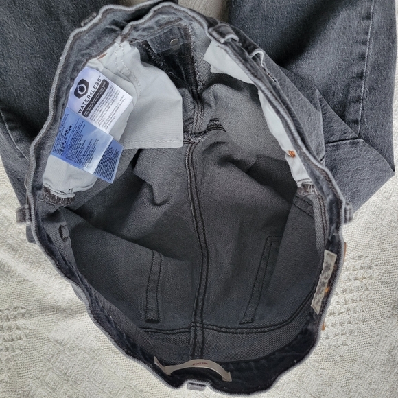 Levi's Wedgie Knee High Waisted Cotton Denim Jeans- Washed Black - Picture 5 of 9